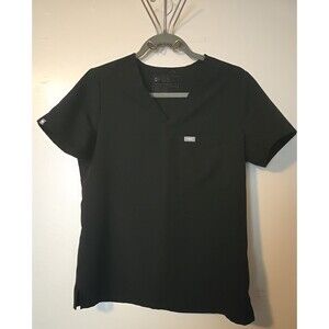 FIGS Technical Collection Catarina One-Pocket Scrub Top - Black - Women's Small